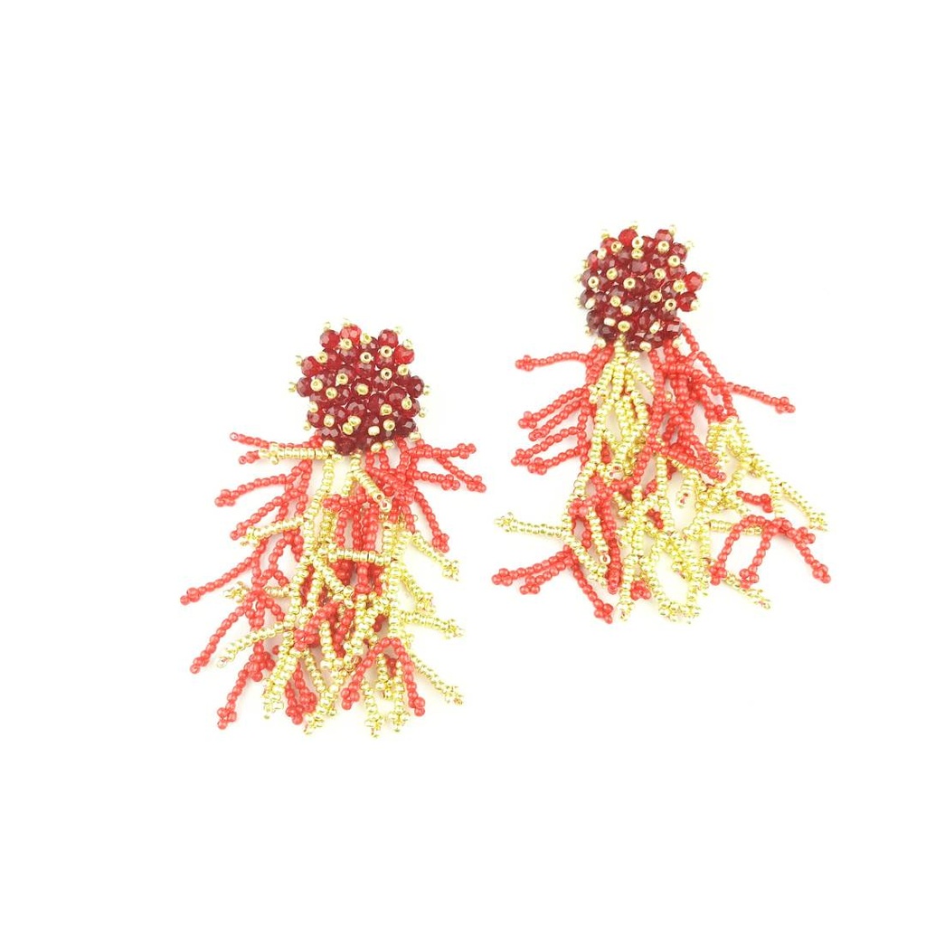 [ARCRLRO] Aretes Coralina  (Rojo)