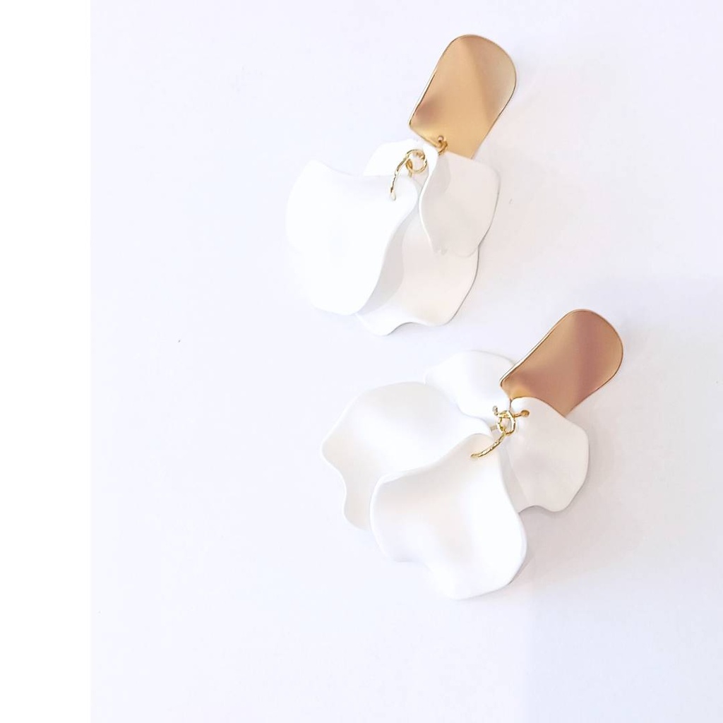 [MBBGVL BL] Aretes Buganvilia   (Blanco)