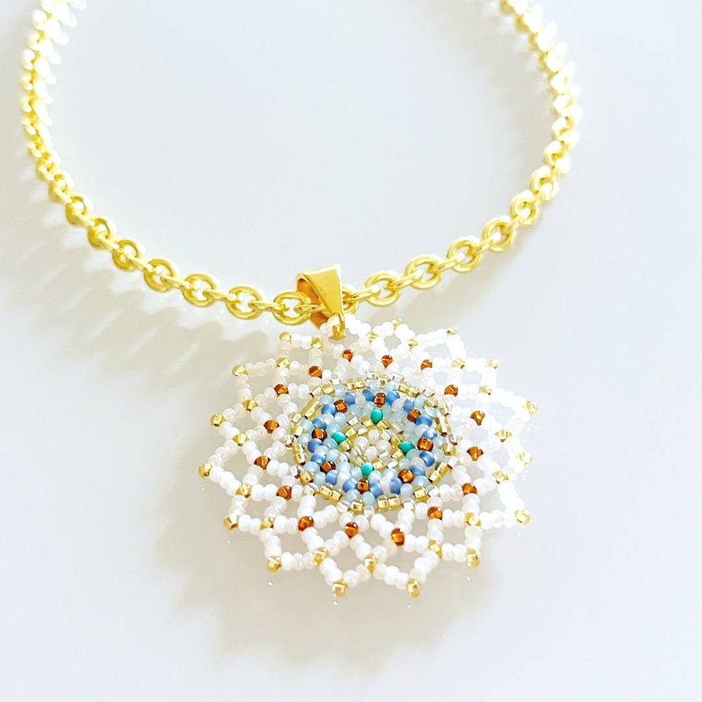 [CO15] Collar Mandala  Cadena (Celeste)