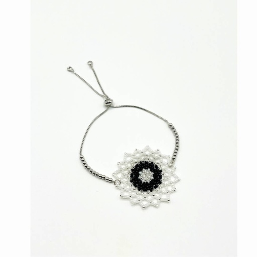 [PU10] Pulsera Mandala  Blanco y Negro