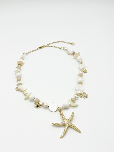 [CO07] Collar Estrella de Mar blanco