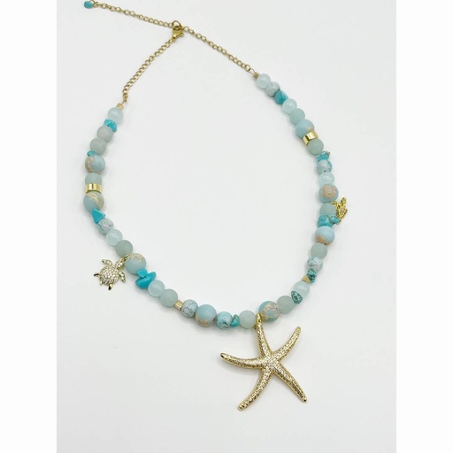 [CO09] Collar Estrella de Mar turqueza 