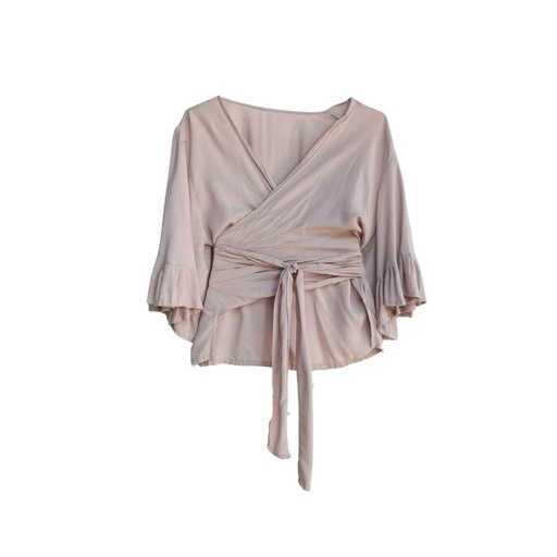 Blusa Envolvente Manga Con Vuelo
