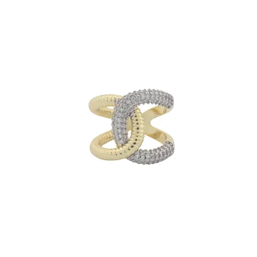 [23*1945M / CH-RI-3756] Anillo Enlace Bicolor