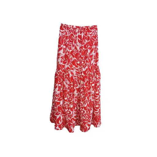 [F7] Falda Larga Estampada